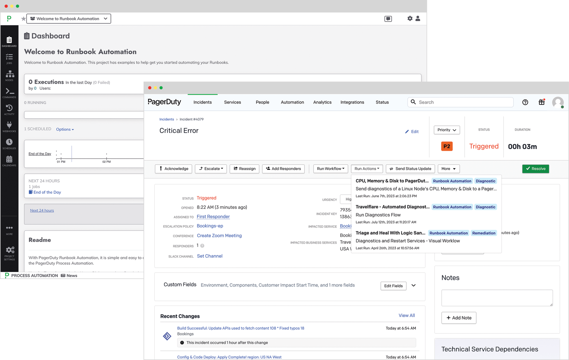 screenshot of Runbook Automation Add-on